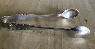 Antique Solid Sterling Silver Sugar Tongs Hallmarked Sheffield 1900 Harry Atkin 2