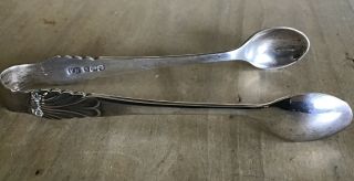 Antique Solid Sterling Silver Sugar Tongs Hallmarked Sheffield 1900 Harry Atkin 3