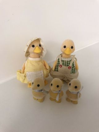 Sylvanian Families Vintage Puddleford Duck Family Figures & Babies Rare