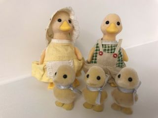 Sylvanian Families Vintage Puddleford Duck Family Figures & Babies Rare 2