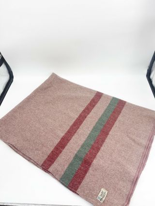 Vintage Kenwood Pure Wool Mothproof Striped Blanket Twin Size Throw Blanket