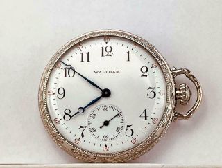 Antique 1896 Waltham Pocket Watch In 10k Gold Filled Ornate Fancy Case 12s Runs