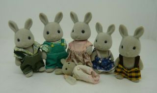 Vintage Sylvanian Famlies - Cottontail Rabbit Family Of 6 | Thames Hospice