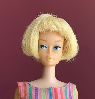 Vintage Barbie 1966 American Girl Pale Blonde Hair Doll 1070 W/ Outfit