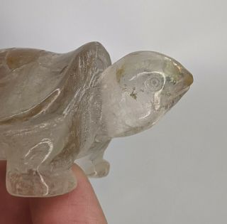 Chinese Antique Carved Rock Crystal Figure Of A Turtle / Tortoise Fine