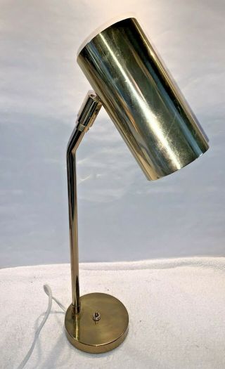 A Vintage Mid Century Koch & Lowy Articulating Brass Cylinder Desk Table Lamp