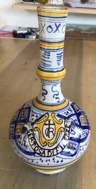 Antique Cantagalli Style Italian Firenze Maiolica Art Pottery Pot Vase