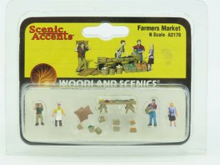 N 1/160 Scale Woodland Scenics A2170 Farmers Market Figure Set