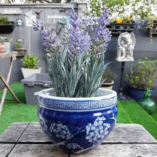 Vintage Chinese Blue And White Prunus Porcelain Bowl/planter