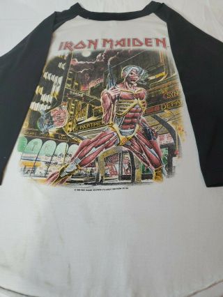 Iron Maiden 1986 Somewhere In Time Tour Baseball Style Shirt.  Rare Vintage.