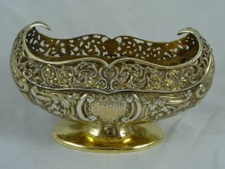 Stunning Victorian Silver Gilt Sweet Dish,  1895,  225gm