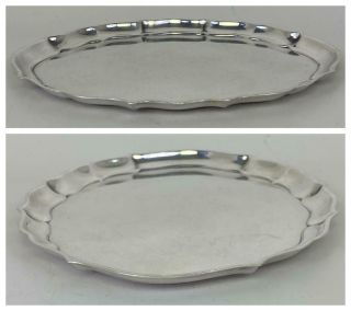 Gorham Chippendale Sterling Silver Scalloped Dresser Vanity Card Serving Tray
