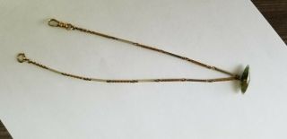 Antique 14k Gold Watch Chain With Moss Agate Ornament