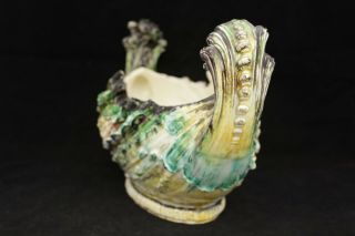 Rare Antique 19th Century Majolica Pottery Corn Cob Design Bowl Stamped " Regist "