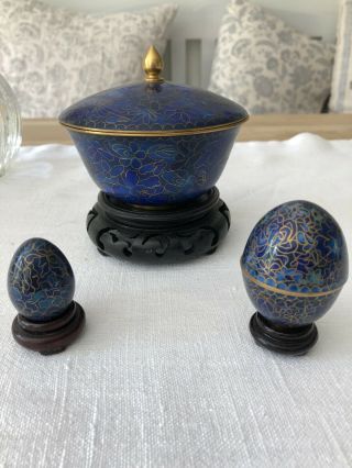 Vintage Cloisonne Pot And Eggs