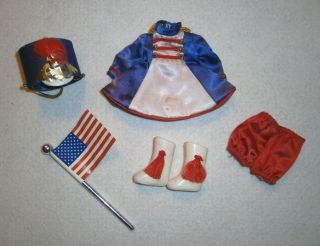 VINTAGE 1960 ' s GINNY or BETSY McCALL Size DOLL MAJORETTE COSTUME w/ US FLAG 2