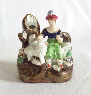 Fine Quality Antique Mid 19th Century Staffordshire Figure Group Pen Holder