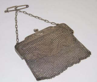Art Nouveau Bag.  Silver And Leather.  118 Gr.  Spain.  Early 20th Century