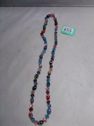 Long Vintage Murano Glass Bead Necklace
