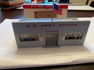 Plasticville U.  S.  Post Office Kit Po - 1 Vintage Grey And Tan With Us Flag
