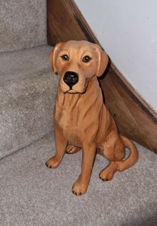 Vintage Beswick 2314 Sitting Golden Labrador Dog Gloss Antique Fireside Model