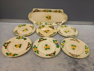 ‘titian Ware’ Adams Hand Painted Antique China Plates Serving Dish