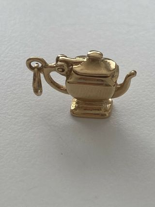 Estate 14k Yellow Gold Antique Tea/Coffee Pot Charm Lid Opens Adorable 2.  7g 4