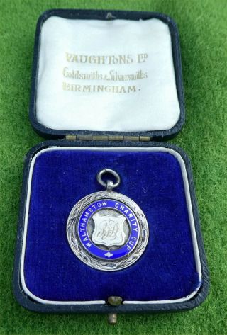 London Football Assoc.  Silver & Enamel Medal - Walthamstow Charity Cup - 1931/2