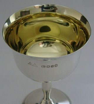 Quality English Solid Sterling Silver Wine Goblet Chalice 1977 132g