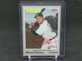 2019 Topps Heritage Miguel Cabrera Red Ink Sp Auto /70 Detroit Tigers Ab2
