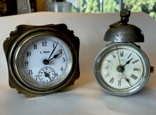 Antique Travel/desk Clocks - Ansonia Miniature “bee” And Hainz/lenzkirch
