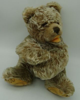 Large Vintage 50s Steiff Mohair Sleepng Zotty Teddy Bear With Bell