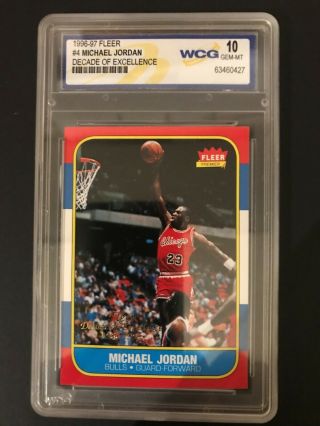 Michael Jordan Fleer Rookie Card 1996 - 97 Decade Of Excellence Graded Gem 10