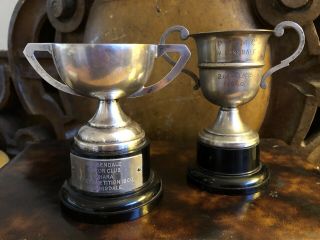 2 Vintage Motor Car Club Trophy Silver Plate Cup