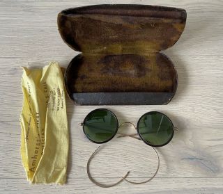 Vintage Stoco Antique Oval Eye Glasses Spectacles With Case