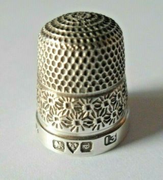 Antique Silver Thimble Marked 13 Hallmarked Chester 1926 Henry Griffith & Sons.