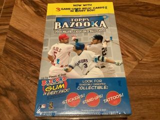 2004 Topps Bazooka Mlb Fact Seal Box - 24 Packs/y.  Molina Rc?/3 Gm Relic Cards
