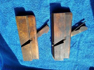 Bundle Of 2x Antique Wooden Moulding Planes (g.  Musgrave Lincoln)