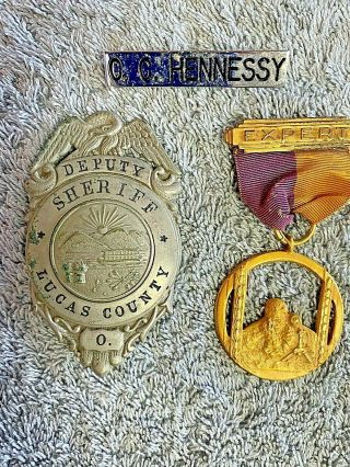 Antique Vintage Obsolete Deputy Sheriff Badge And Name Badge