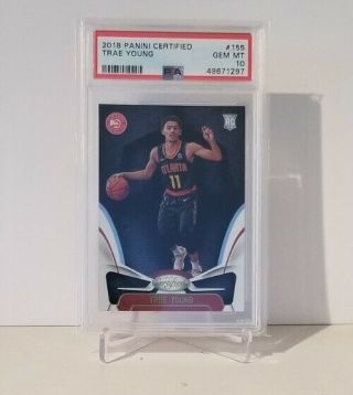 Trae Young 2018 - 19 Panini Certified 155 Rookie Rc Psa 10 Gem
