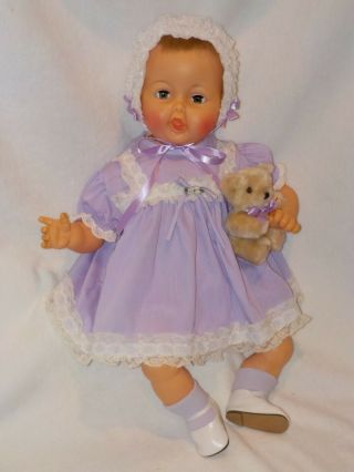 Large 21 " Vintage Vinyl/cloth Baby Doll Marked Ideal Toys