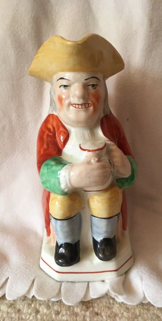 Large Hand Painted Antique Toby Jug