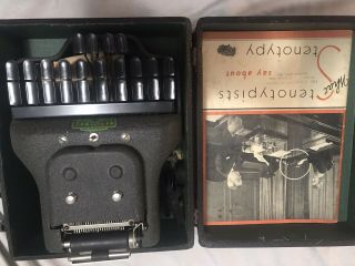 Vintage Antique Stenotype Stenograph Machine With Case 1933 Patent