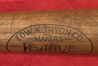 Antique Circa 1900 Tryon Philadelphia Brand Thick Handled Baseball Bat Old Early 5