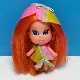 Vintage Mattel Liddle Kiddles Lucky Locket Kiddle Doll Luana With Outfit And Hat