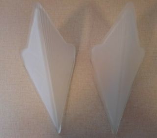 Antique Vintage Pair Art Deco Frosted Glass Slip Shade Wall Sconce Glass Only