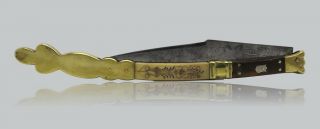 Antique Late 19th Century Large Toledo Marked Folding Knife Navaja