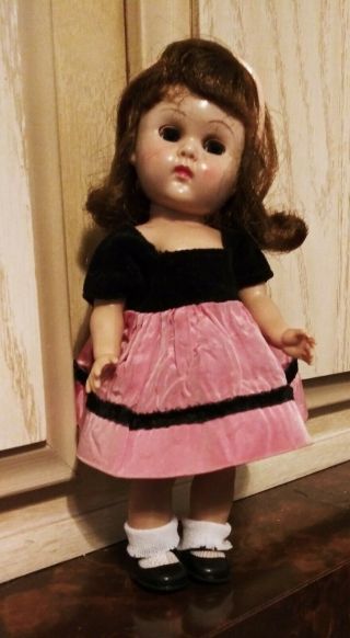 Vintage Vogue Ginny Doll 1954 - 55 Slw With Medford Tagged Dress