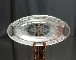 Diamonds & Silver Threads Antique H.  P.  Sinclaire Abp Cut Crystal Oval Dish 1910s