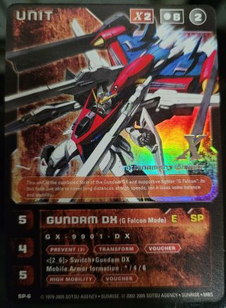 Gundam War Unit Promo Card Sp - 6 Gx - 9901 - Dx Gundam Dx G Falcon Mode Silver Foil